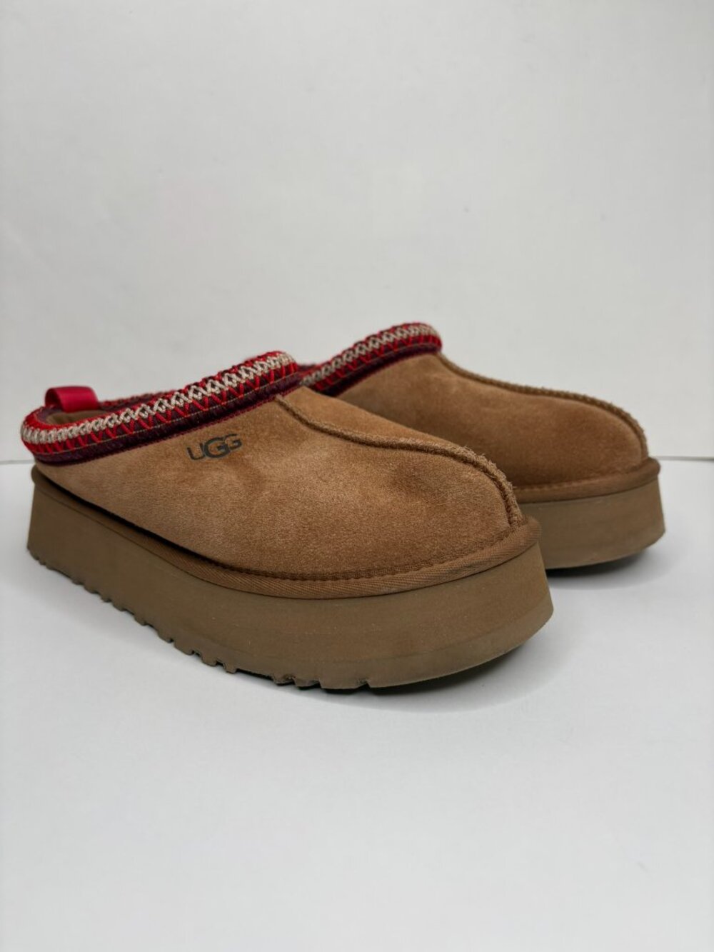 UGG Tazz II Platform Slippers Chestnut Suede – Women’s 8